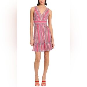 Donna Morgan V-Neck Sleeveless Crochet Mini Dress Size 8